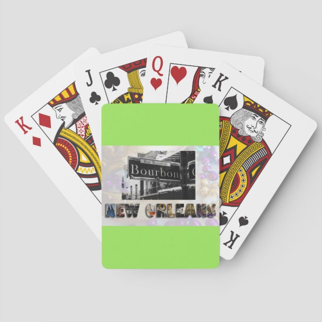 New Orleans Bourbon Street Beads NOLA Poker Cards (Back)