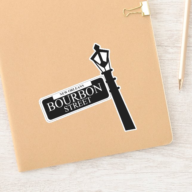 New Orleans Bourbon Street Sign Sticker | Zazzle