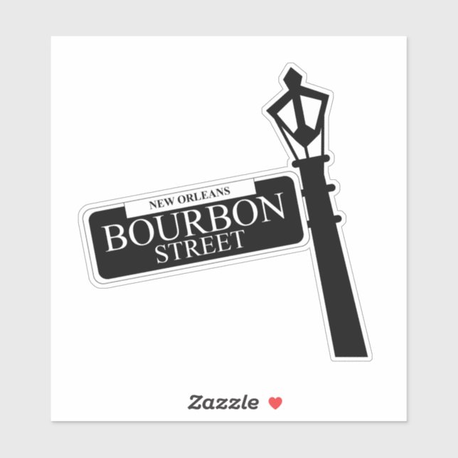 New Orleans Bourbon Street Sign Sticker (Sheet)