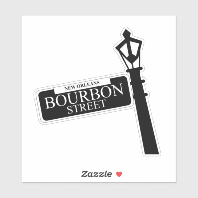 New Orleans Bourbon Street Sign Sticker | Zazzle