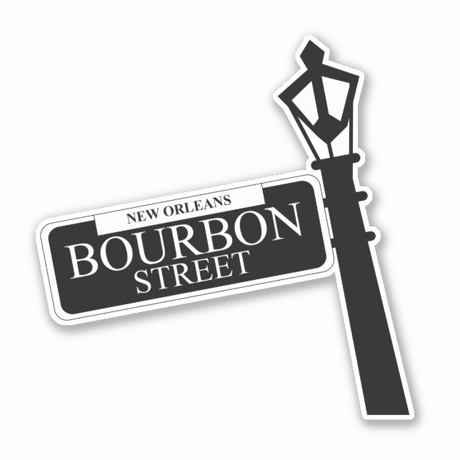 New Orleans Bourbon Street Sign Sticker | Zazzle