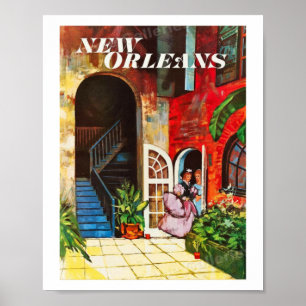 new orleans bourbon street Vintage Poster