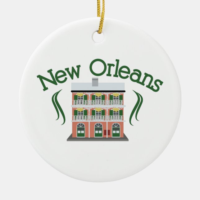 New Orleans Building Ceramic Ornament (Front)
