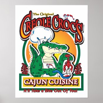 New Orleans Cajun Crocodile Poster by JustTeez at Zazzle