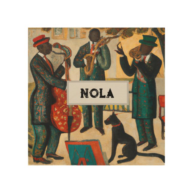 New Orleans Cajun Jazz Trio    Wood Wall Art (Front)