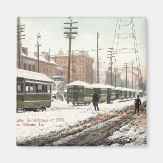 New Orleans Canal St Snow 1895 Magnet