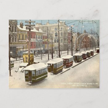 New Orleans Canal St Snow 1895 Postcard by figstreetstudio at Zazzle