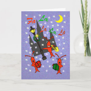 New Orleans Caroling Crawfish Christmas Holiday Card