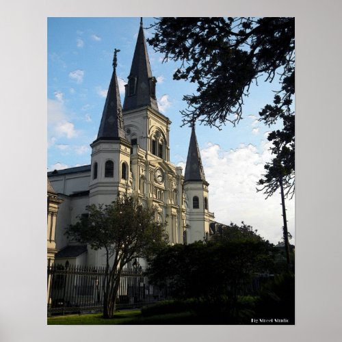New Orleans Cathedral 3D Style Poster