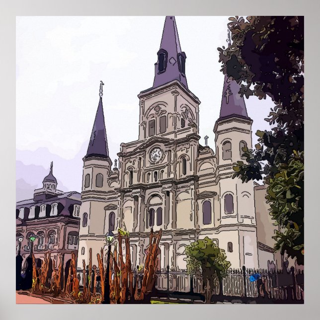 New Orleans Cathedral Winter Poster (Front)