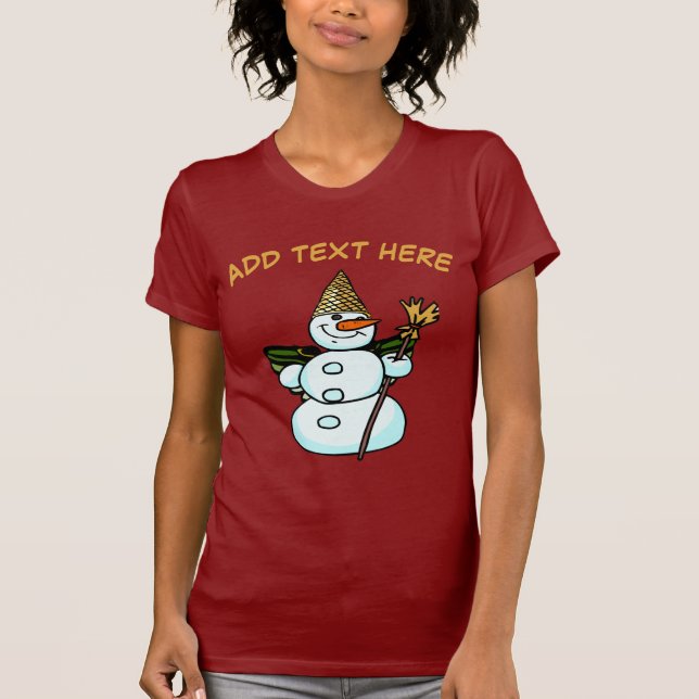 New Orleans Christmas Snowman, personalize T-Shirt (Front)