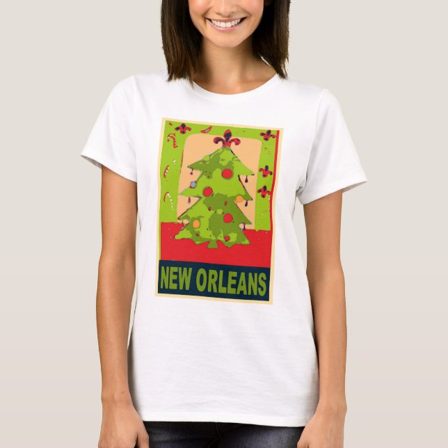New Orleans Christmas Tree T-Shirt (Front)