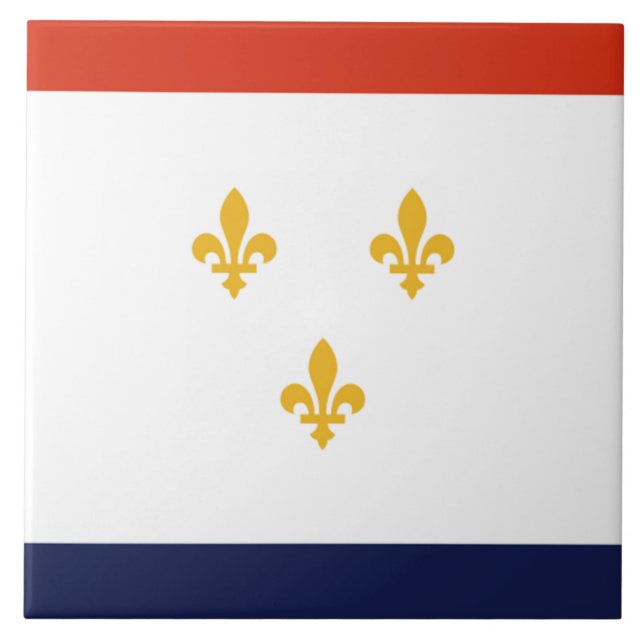 New Orleans city flag Ceramic Tile (Front)