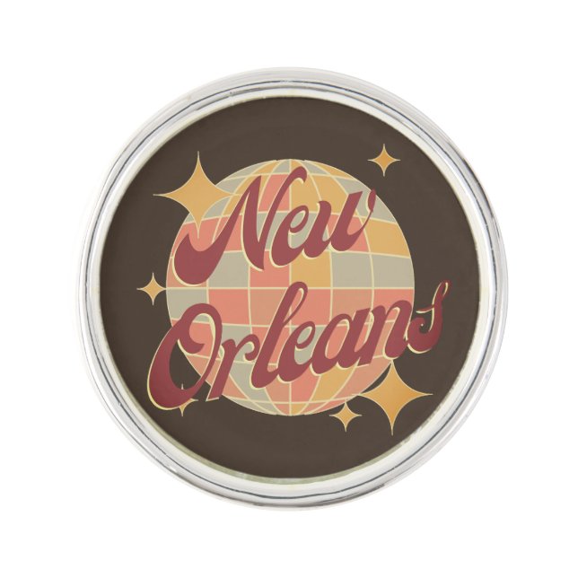 New Orleans City Louisiana wedding outfit groom Lapel Pin (Front)