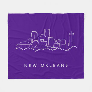 New Orleans City Skyline Fleece Blanket