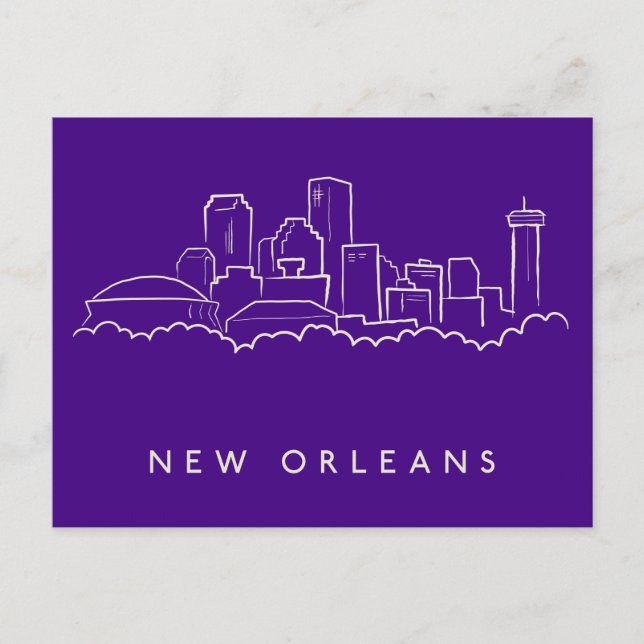 New Orleans City Skyline Postcard (Front)
