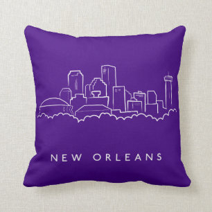 New Orleans City Skyline Throw Pillow