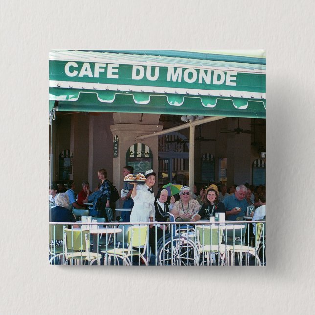 New Orleans Coffee and Beignets Pinback Button (Front)
