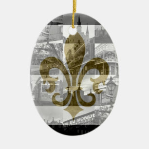 New Orleans Collage [Ornament] Ceramic Ornament