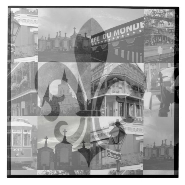 New Orleans Collage [Tile] Ceramic Tile (Front)