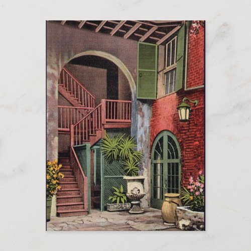 New Orleans Courtyard Patio Postcard