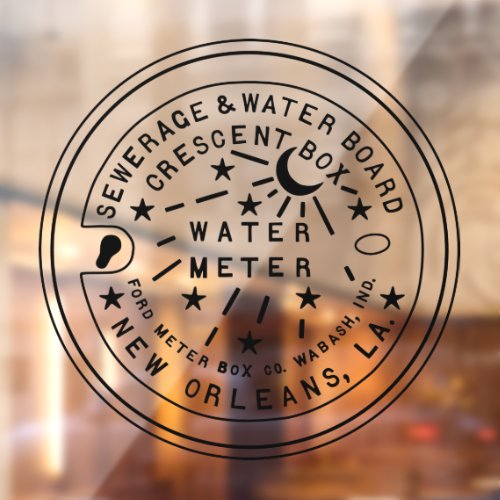 New Orleans Crescent City Water Meter Cover Window Cling