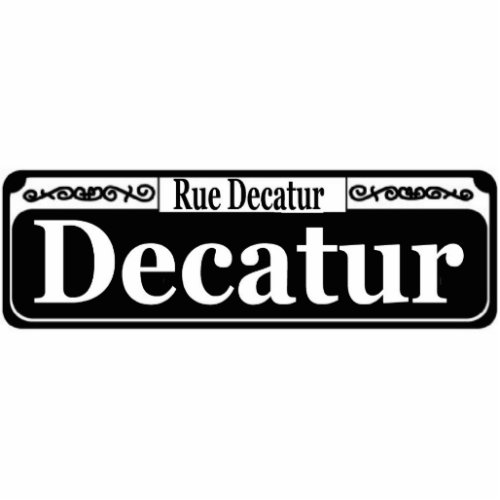 New Orleans Decatur St Sign Statuette