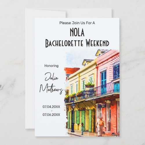 New Orleans Destination Bachelorette Weekend Invitation