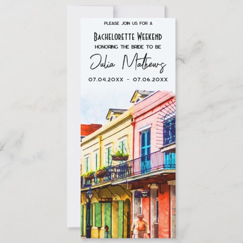 New Orleans Destination Bachelorette Weekend  Invitation