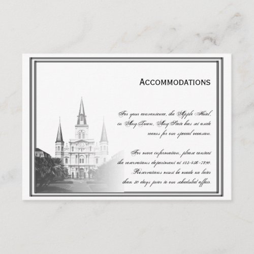 New Orleans Destination Wedding Accomodations Enclosure Card