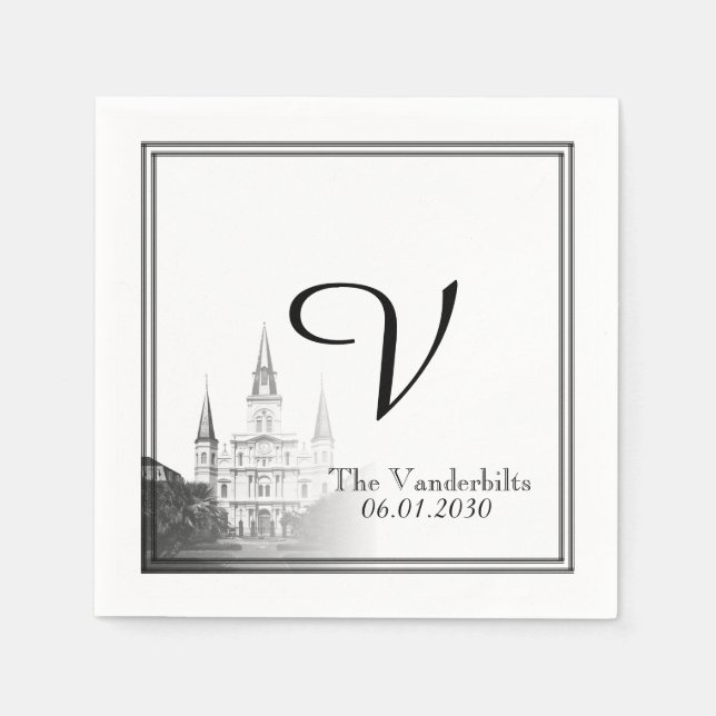 New Orleans Destination Wedding Napkin (Front)