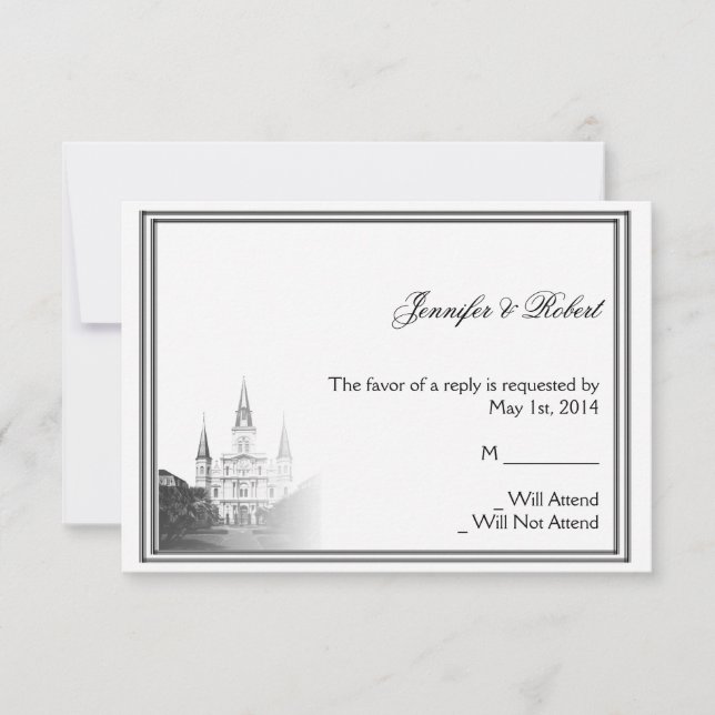New Orleans Destination Wedding Response Card (Front)