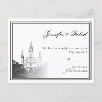 New Orleans Destination Wedding Rsvp Postcard by NoteableExpressions at Zazzle