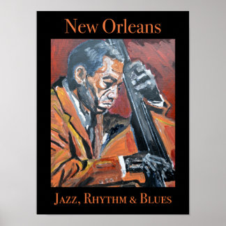 New Orleans Double Bassist Poster