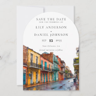 New Orleans Elegant Watercolor Wedding Arch Save The Date