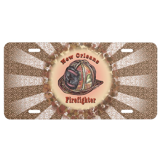 New Orleans Firefighter License Plate (Front)