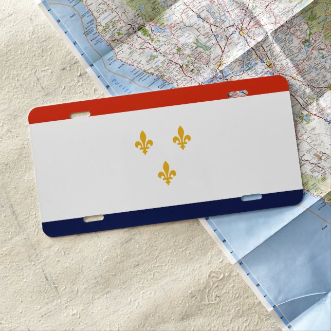 New Orleans Flag License Plate (In Situ)