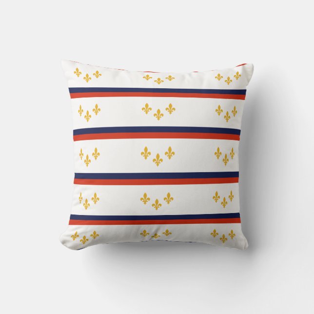New Orleans Flag Throw Pillow (Front)