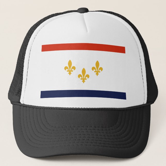 new orleans flag trucker hat (Front)