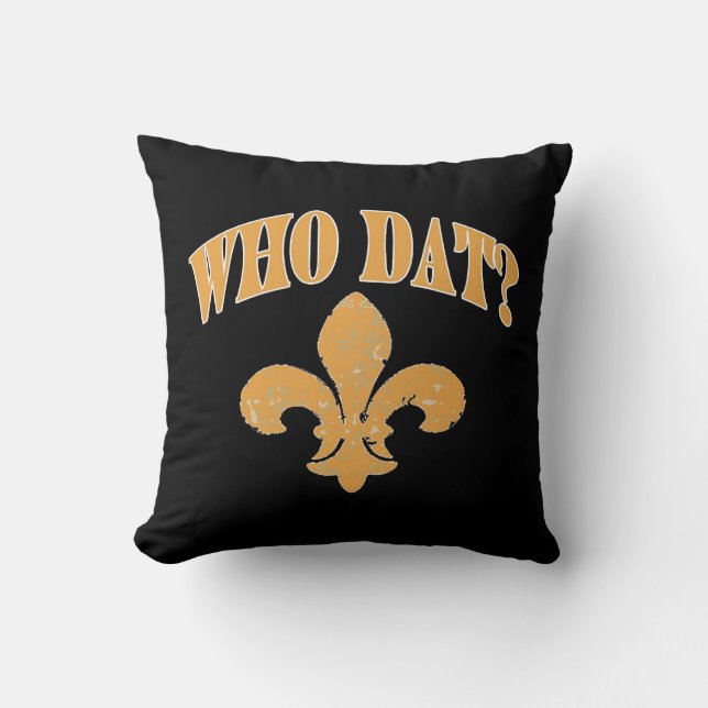 new Orleans fleur De Lis, Black and Gold Throw Pillow (Front)