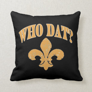 new Orleans fleur De Lis, Black and Gold Throw Pillow