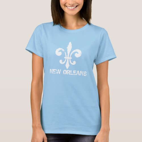 New Orleans Fleur De Lis in White T_Shirt