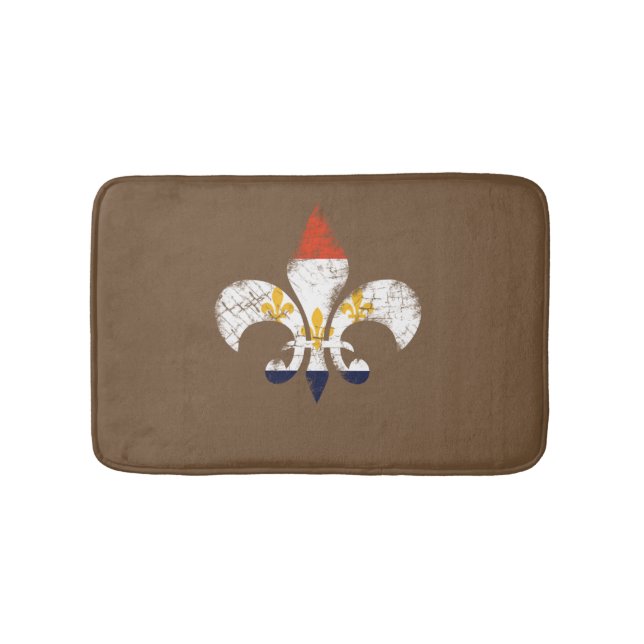 New Orleans Fleur De Lis NOLA flag Bath Mat (Front)