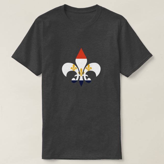 New Orleans Fleur De Lis NOLA flag Louisiana Tee (Design Front)