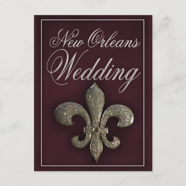 New Orleans fleur-de-lis wedding Postcard (Front)