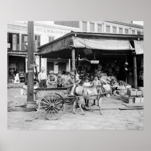 New Orleans French Market, 1910. Vintage Photo Poster