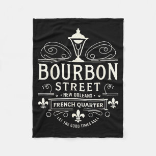 New Orleans French Quarter Bourbon Street Louisian Fleece Blanket
