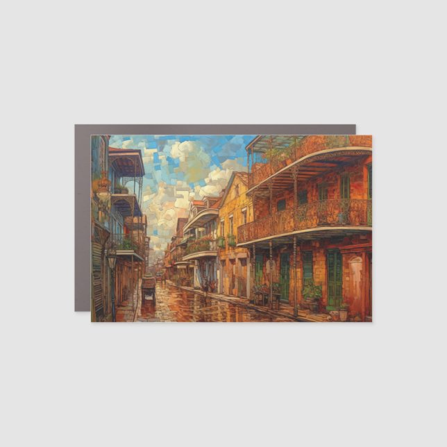 New Orleans French Quarter, Futurism Art Style Car Magnet (Front)