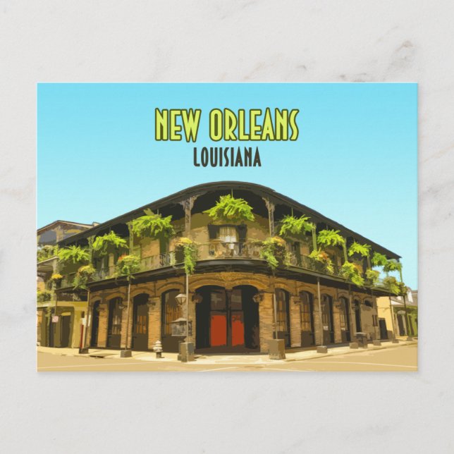 New Orleans French Quarter Louisiana Postcard (Front)
