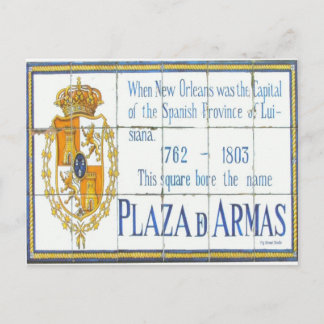 New Orleans French Quarter Plaza D'Armas Sign Postcard